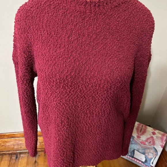 Qearal Long Sleeve Fuzzy Knitted Sweater Popcorn Side Split Loose Pullover XL - Picture 2 of 9